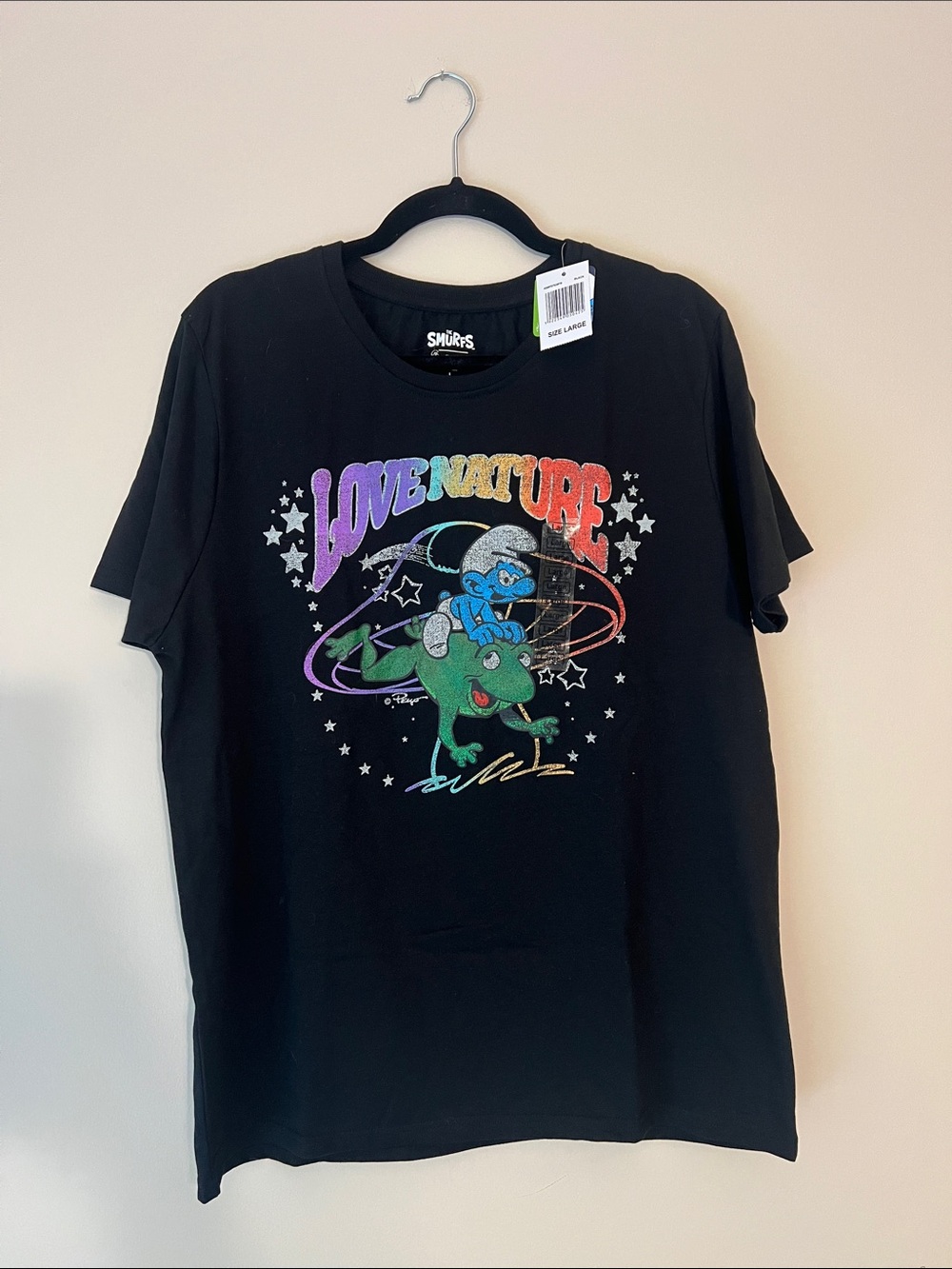 The Smurfs 'Love Nature' Black Graphic Tee
